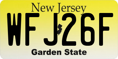 NJ license plate WFJ26F