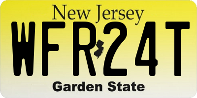 NJ license plate WFR24T