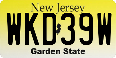 NJ license plate WKD39W