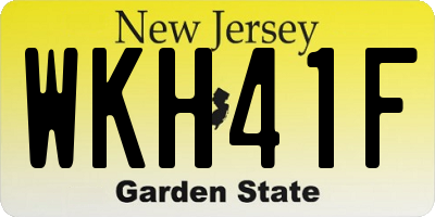 NJ license plate WKH41F