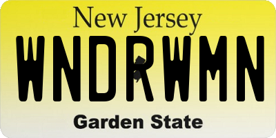 NJ license plate WNDRWMN