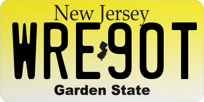 NJ license plate WRE90T