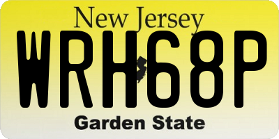 NJ license plate WRH68P