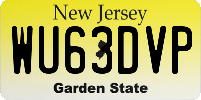 NJ license plate WU63DVP