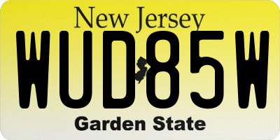 NJ license plate WUD85W