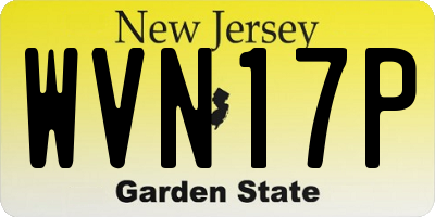 NJ license plate WVN17P