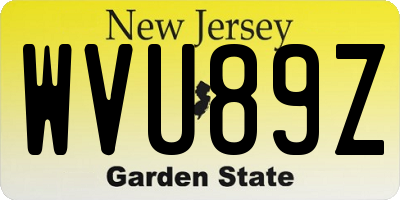 NJ license plate WVU89Z