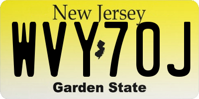 NJ license plate WVY70J