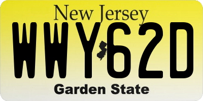 NJ license plate WWY62D