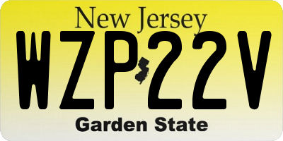 NJ license plate WZP22V