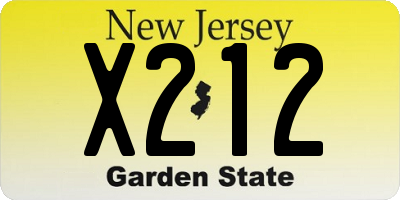 NJ license plate X212
