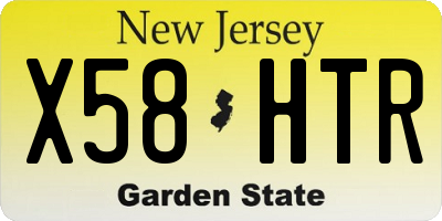 NJ license plate X58HTR