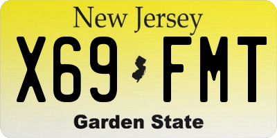 NJ license plate X69FMT