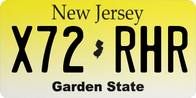 NJ license plate X72RHR