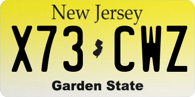 NJ license plate X73CWZ