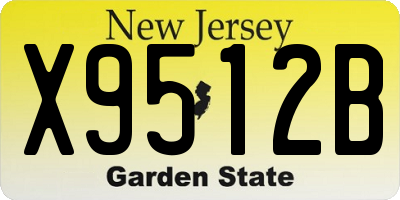 NJ license plate X9512B