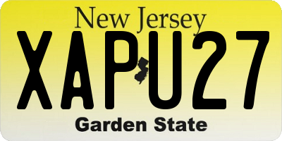 NJ license plate XAPU27