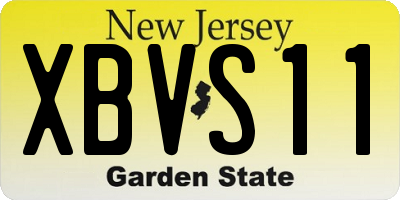 NJ license plate XBVS11