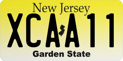 NJ license plate XCAA11