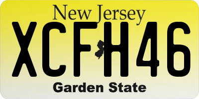 NJ license plate XCFH46