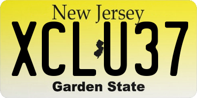 NJ license plate XCLU37