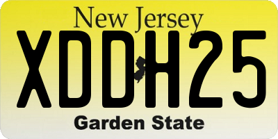 NJ license plate XDDH25