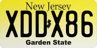 NJ license plate XDDX86