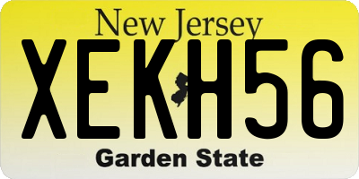 NJ license plate XEKH56