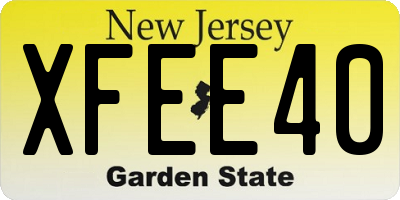 NJ license plate XFEE40