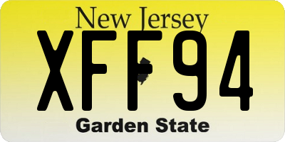 NJ license plate XFF94