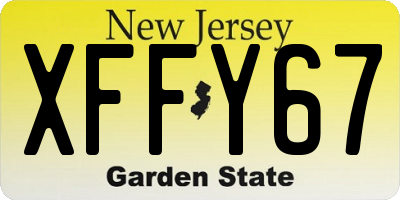 NJ license plate XFFY67