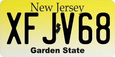 NJ license plate XFJV68