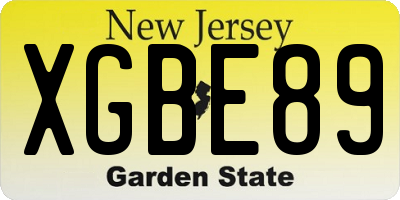 NJ license plate XGBE89