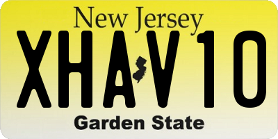 NJ license plate XHAV10