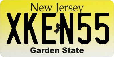 NJ license plate XKEN55