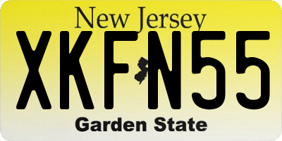 NJ license plate XKFN55