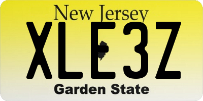 NJ license plate XLE3Z