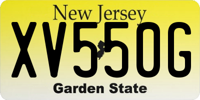 NJ license plate XV550G