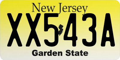 NJ license plate XX543A