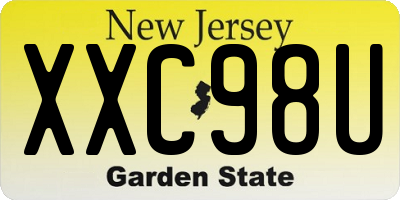 NJ license plate XXC98U