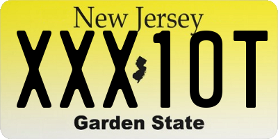 NJ license plate XXX10T