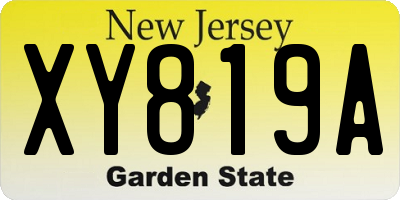 NJ license plate XY819A