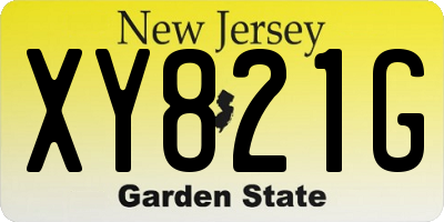 NJ license plate XY821G