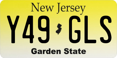 NJ license plate Y49GLS