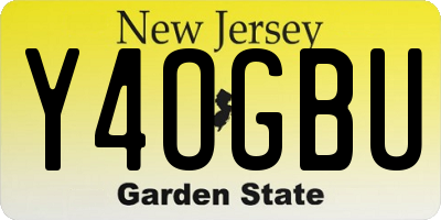 NJ license plate Y4OGBU