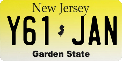 NJ license plate Y61JAN