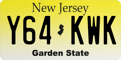 NJ license plate Y64KWK
