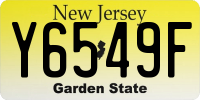 NJ license plate Y6549F