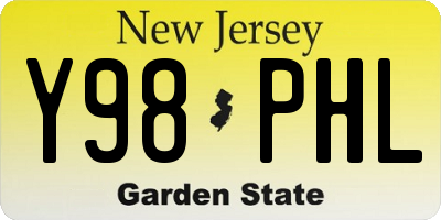 NJ license plate Y98PHL