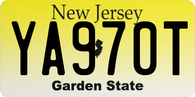 NJ license plate YA970T